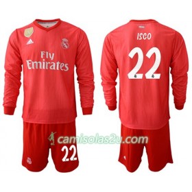 Camisolas de Futebol Real Madrid Isco 22 Criança Equipamento 3ª 2018/19 Manga Comprida